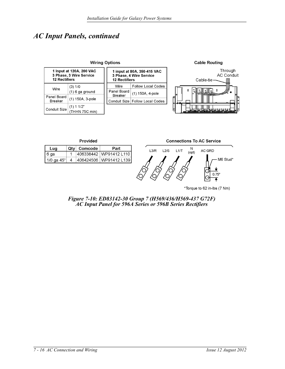Ac input panels, continued | GE Industrial Solutions Galaxy Power Systems User Manual | Page 100 / 220