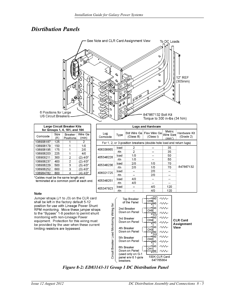 Disrtibution panels | GE Industrial Solutions Galaxy Power Systems User Manual | Page 119 / 220