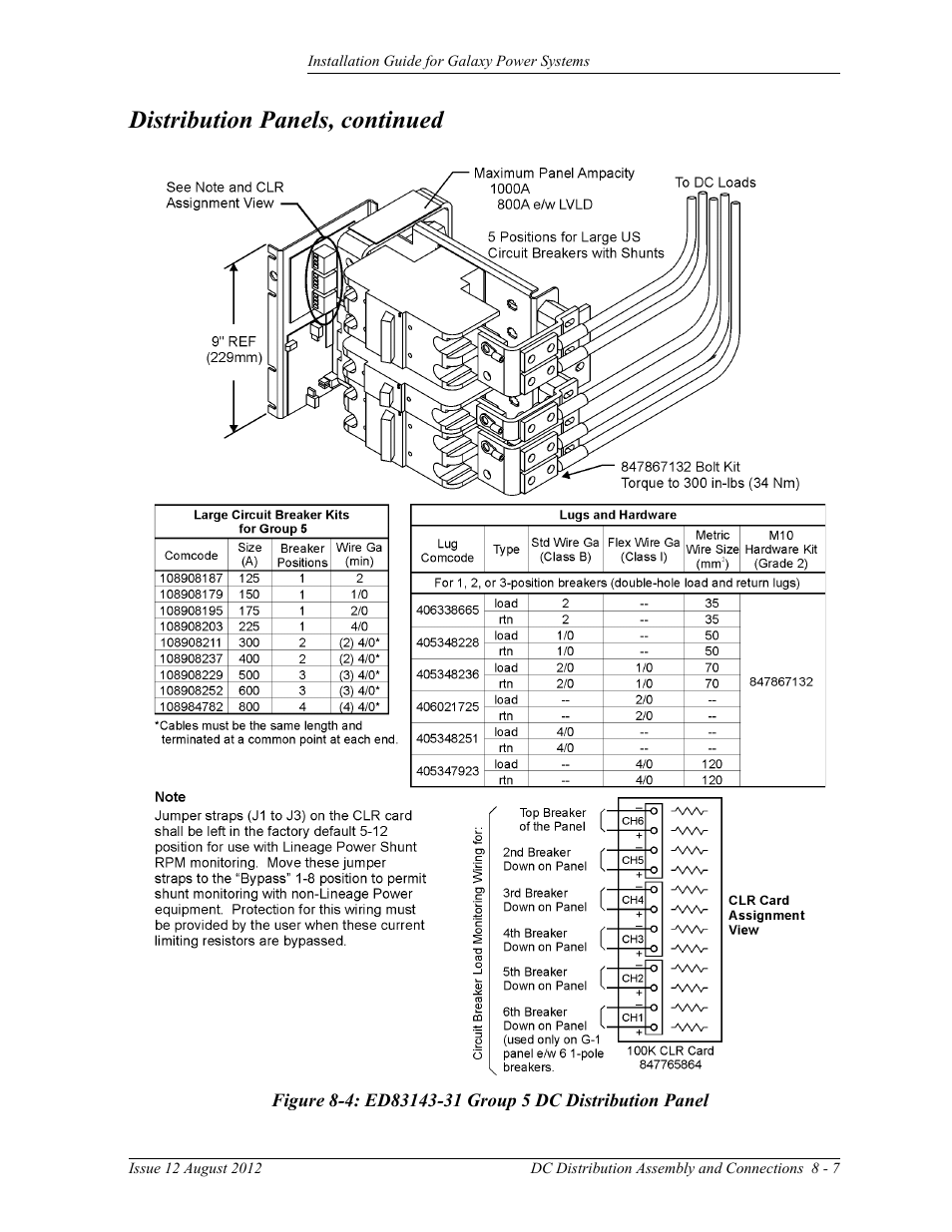 Distribution panels, continued | GE Industrial Solutions Galaxy Power Systems User Manual | Page 121 / 220