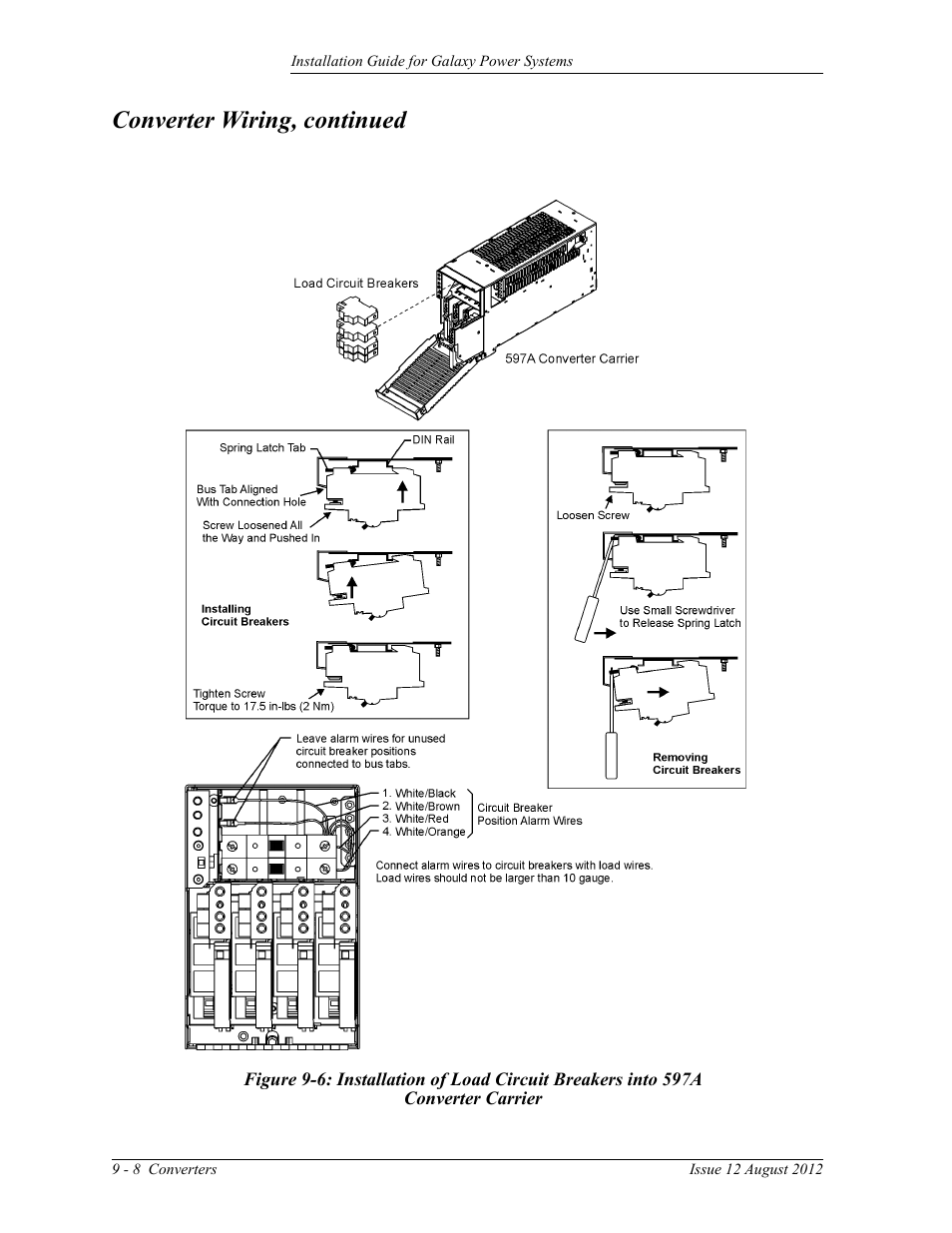 Converter carrier, Converter wiring, continued | GE Industrial Solutions Galaxy Power Systems User Manual | Page 142 / 220