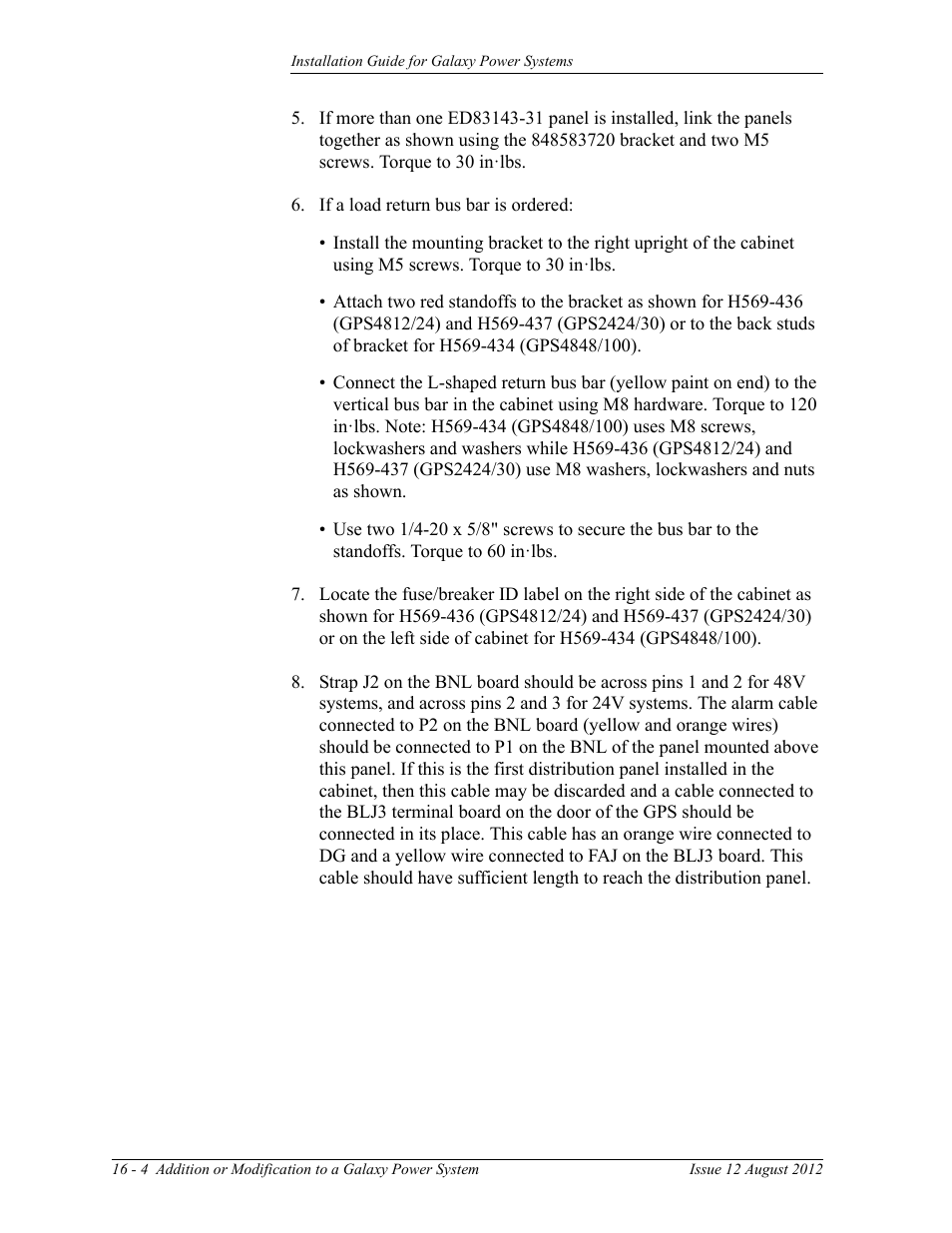 GE Industrial Solutions Galaxy Power Systems User Manual | Page 214 / 220