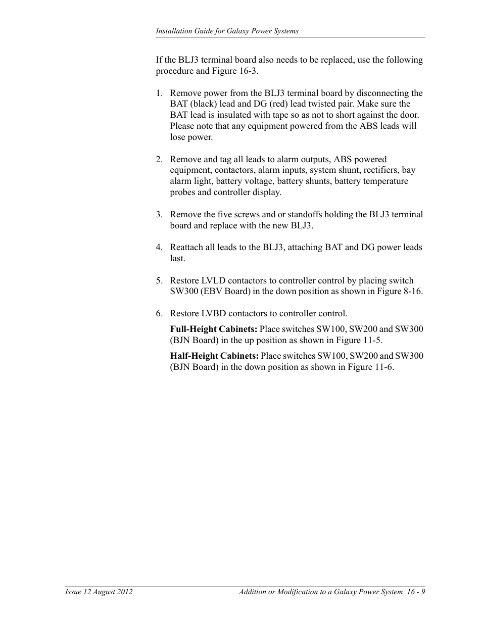 GE Industrial Solutions Galaxy Power Systems User Manual | Page 219 / 220