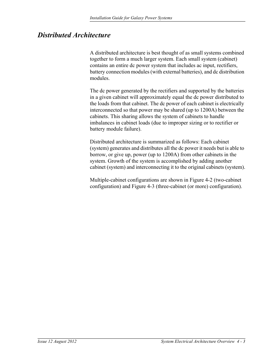Distributed architecture | GE Industrial Solutions Galaxy Power Systems User Manual | Page 43 / 220