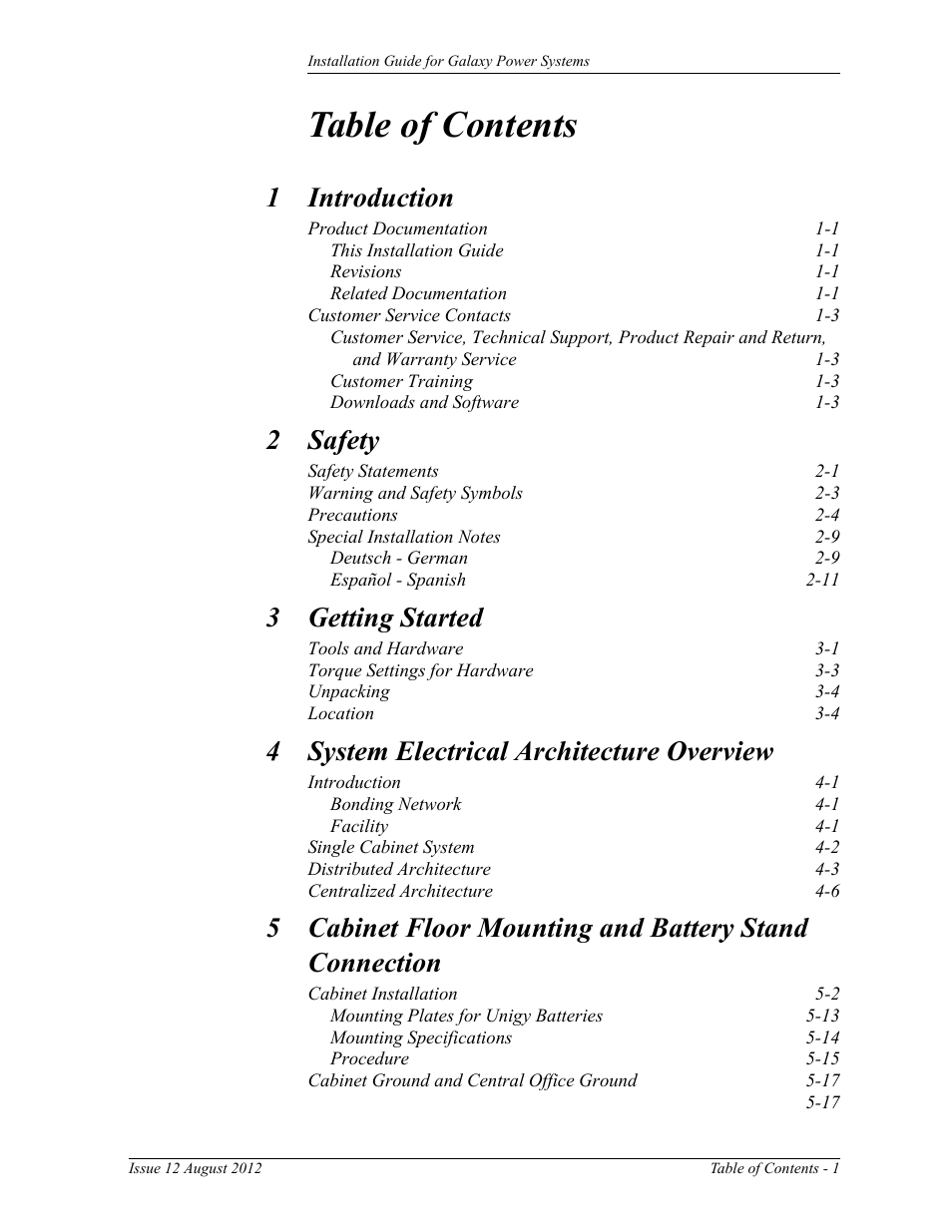GE Industrial Solutions Galaxy Power Systems User Manual | Page 5 / 220
