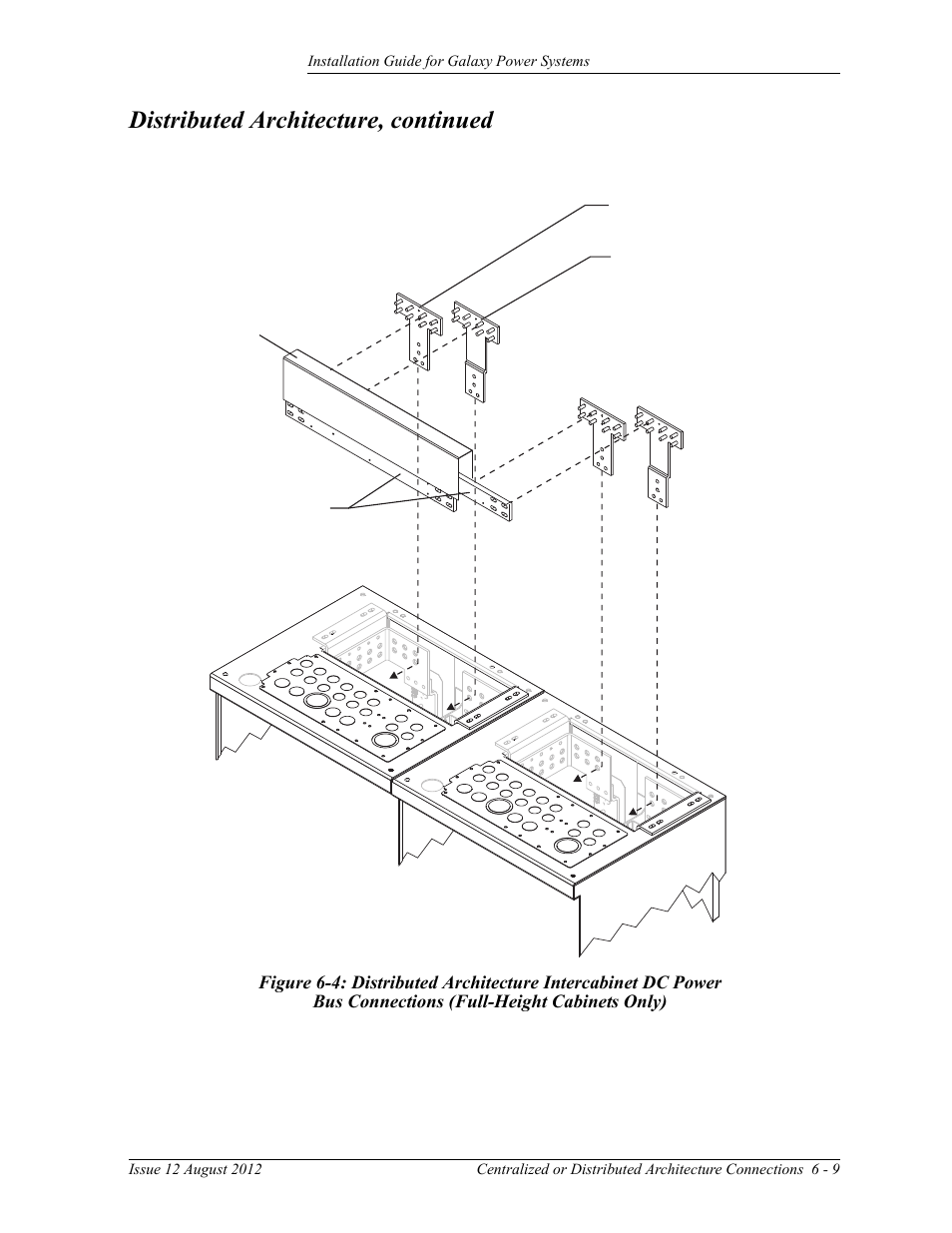 Bus connections (full-height cabinets only), Distributed architecture, continued | GE Industrial Solutions Galaxy Power Systems User Manual | Page 77 / 220