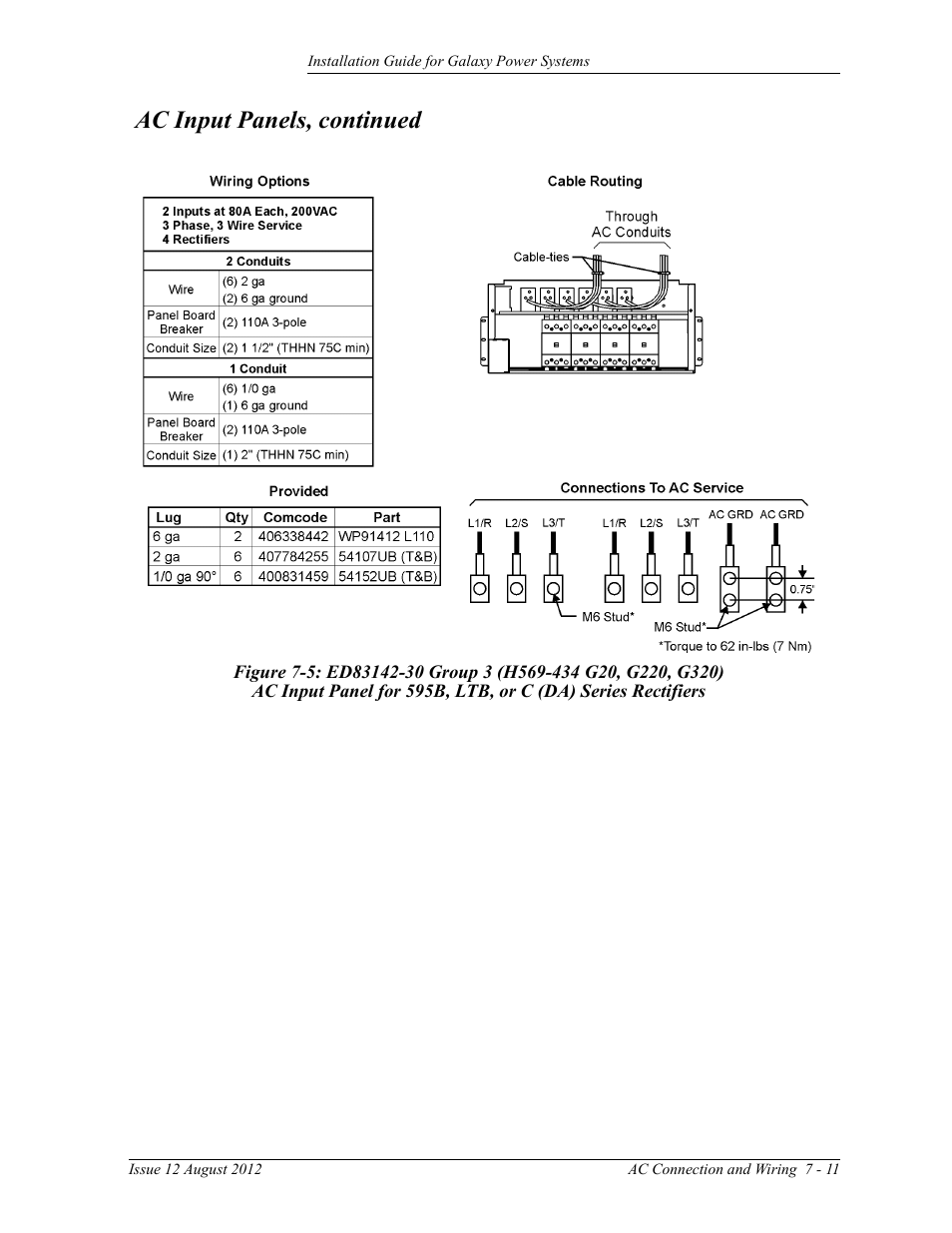 Ac input panels, continued | GE Industrial Solutions Galaxy Power Systems User Manual | Page 95 / 220