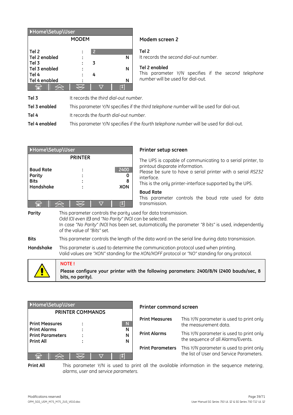 GE Industrial Solutions SG Series 750 T12 UL S2 User Manual User Manual | Page 39 / 71