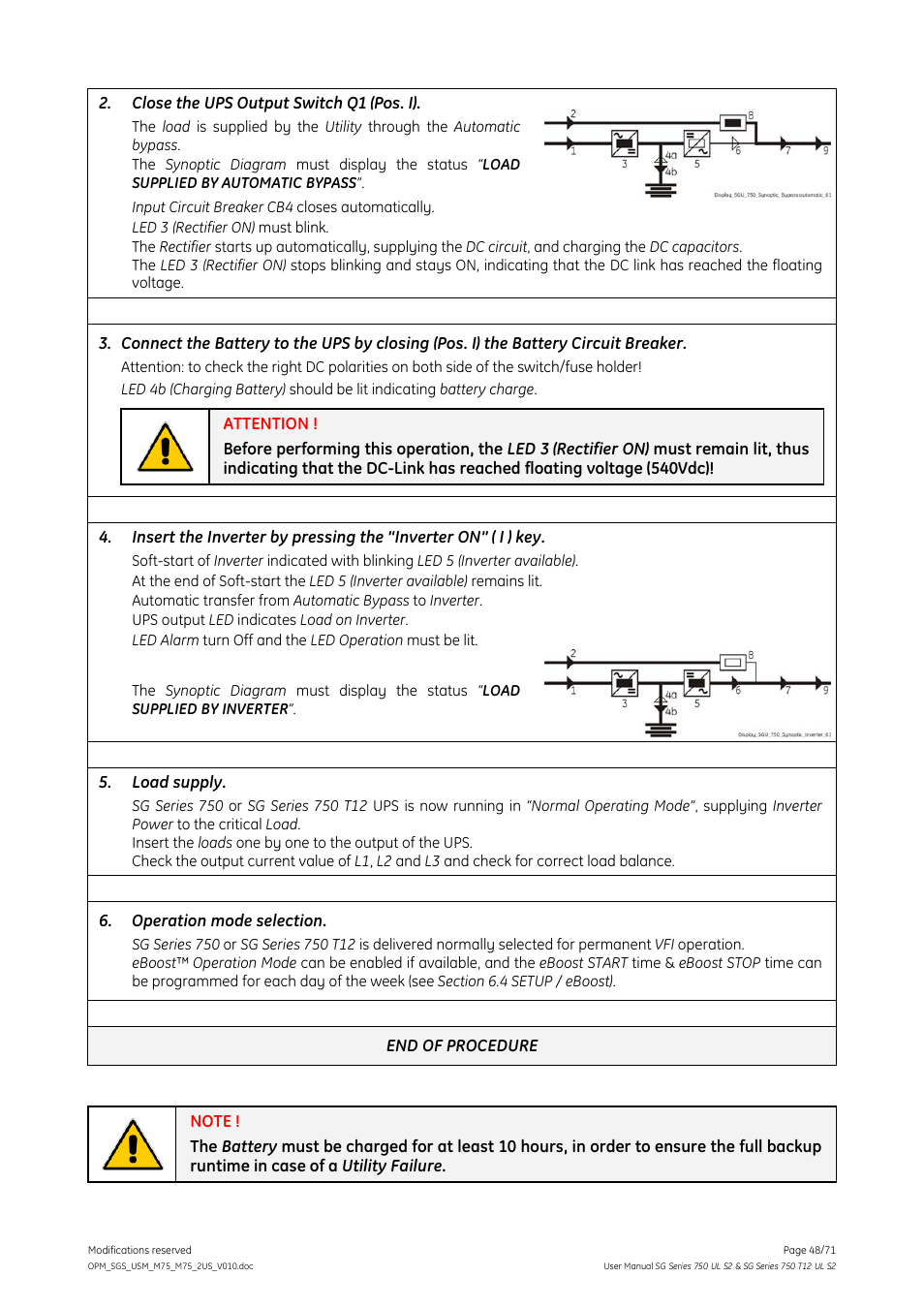 GE Industrial Solutions SG Series 750 T12 UL S2 User Manual User Manual | Page 48 / 71