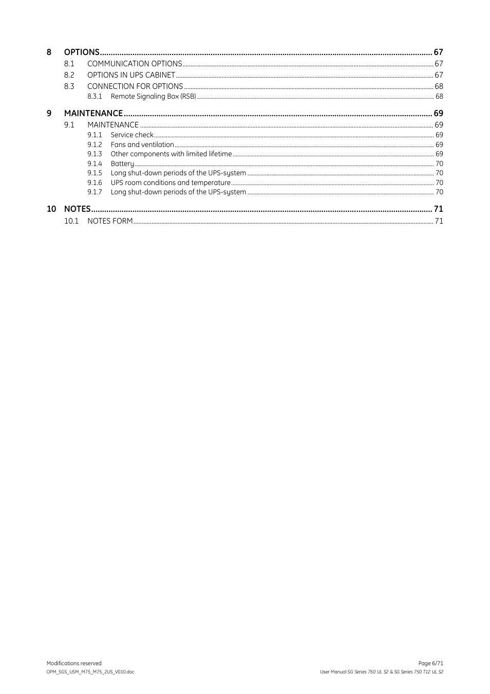 GE Industrial Solutions SG Series 750 T12 UL S2 User Manual User Manual | Page 6 / 71