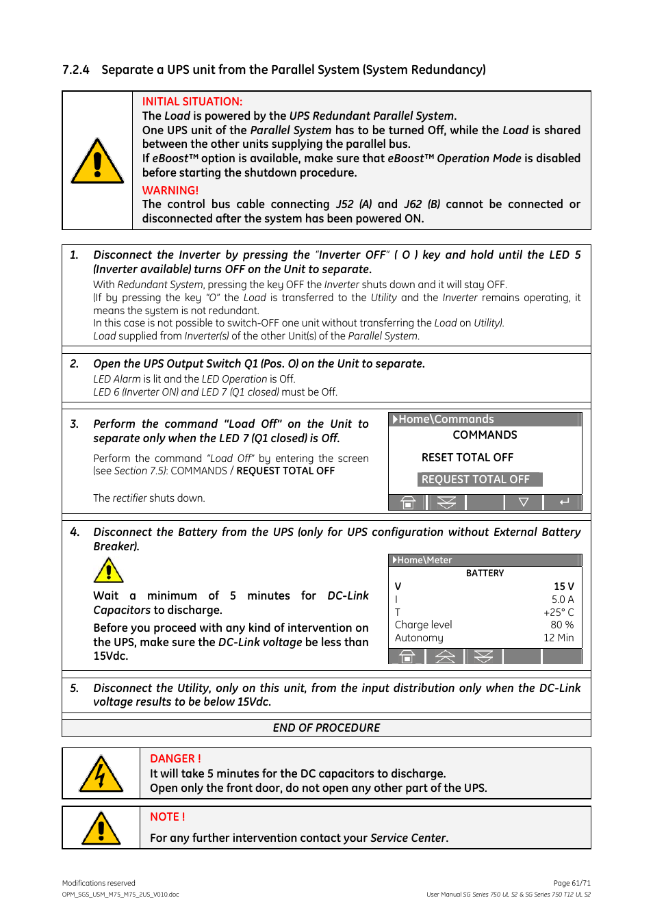 GE Industrial Solutions SG Series 750 T12 UL S2 User Manual User Manual | Page 61 / 71