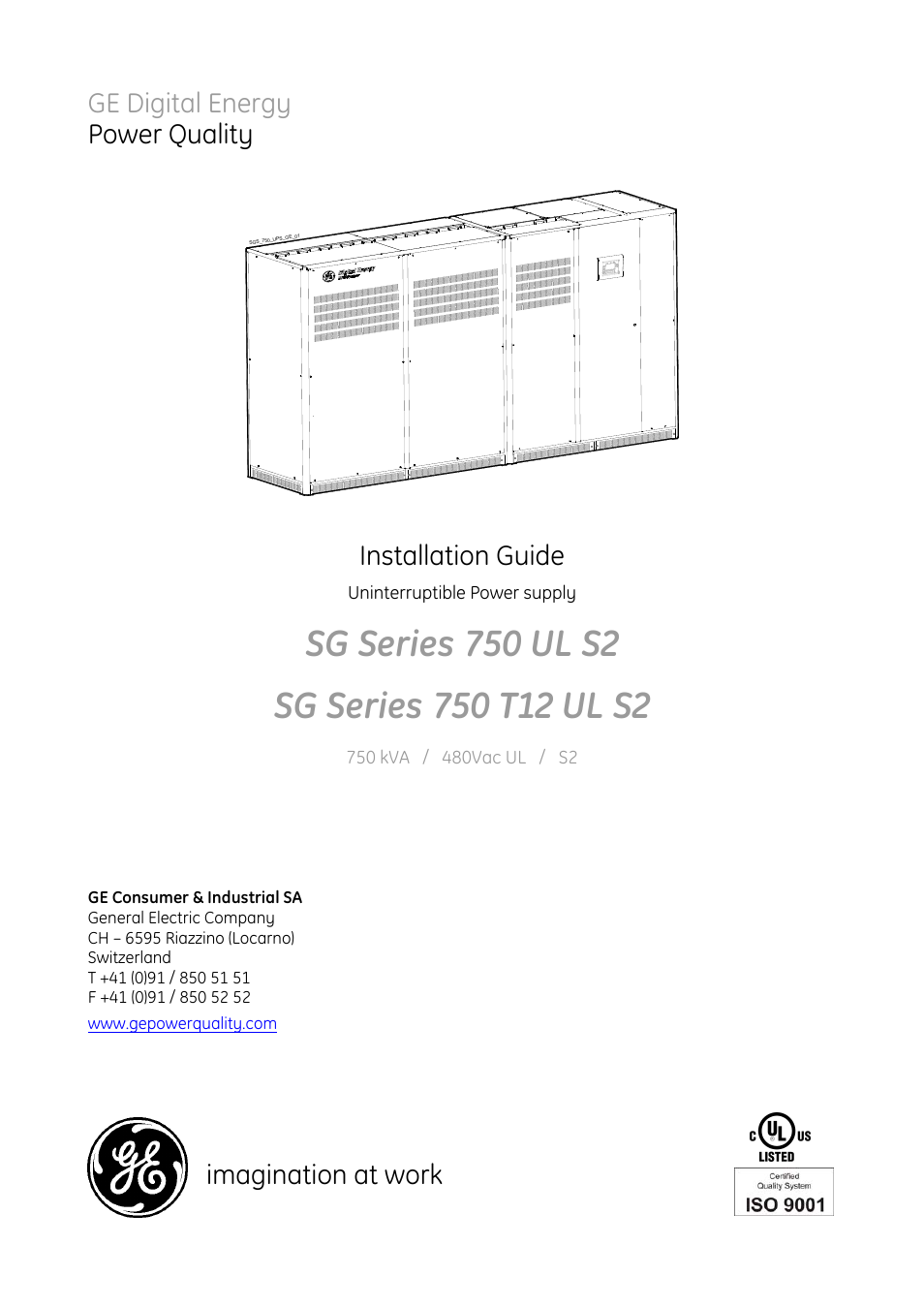 GE Industrial Solutions SG Series 750 T12 UL S2 Installation Guide User Manual | 49 pages