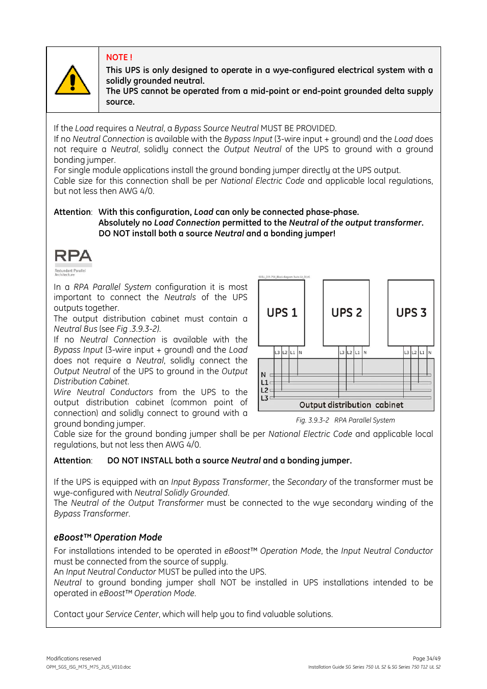 Eboost™ operation mode | GE Industrial Solutions SG Series 750 T12 UL S2 Installation Guide User Manual | Page 34 / 49