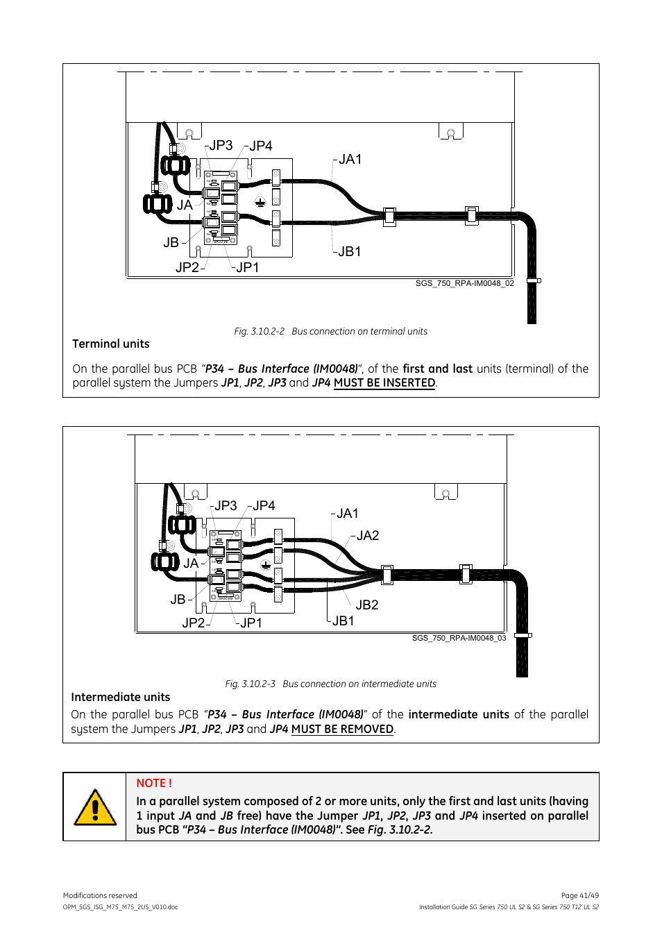 Jp1 jp4 jp3 | GE Industrial Solutions SG Series 750 T12 UL S2 Installation Guide User Manual | Page 41 / 49