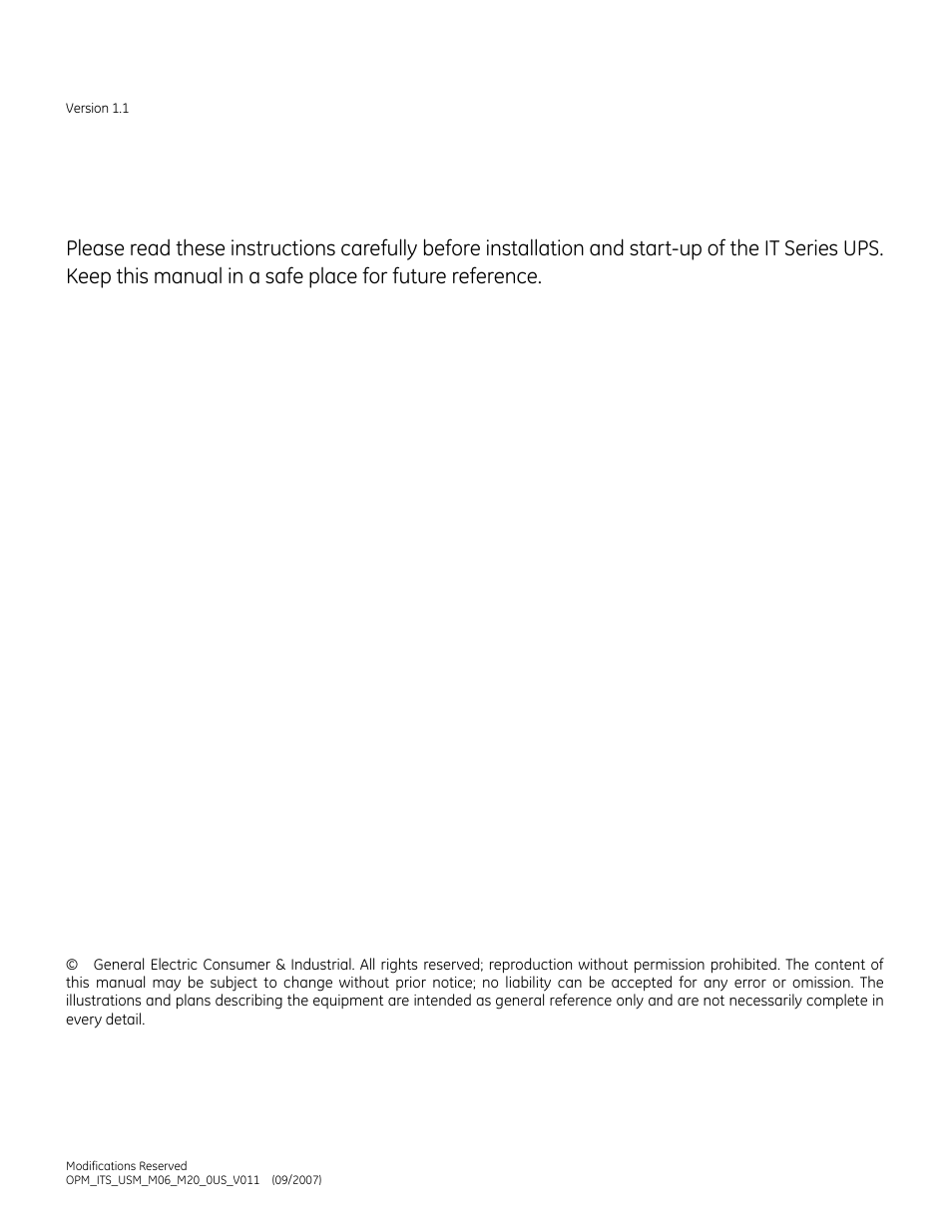 GE Industrial Solutions IT Series 600-2000VA User Manual | Page 2 / 31