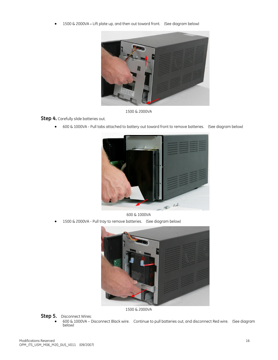 Step 4, Step 5 | GE Industrial Solutions IT Series 600-2000VA User Manual | Page 20 / 31