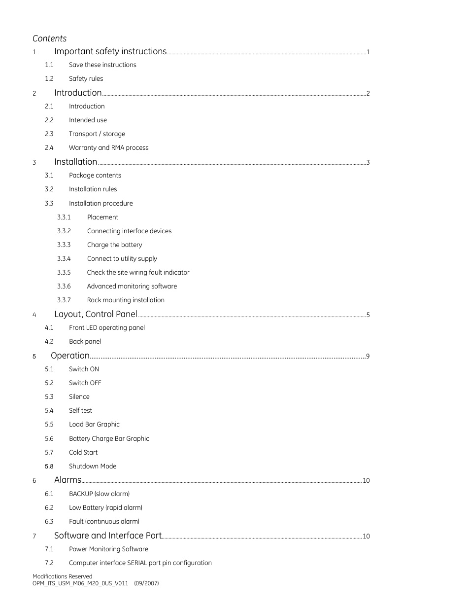 GE Industrial Solutions IT Series 600-2000VA User Manual | Page 3 / 31