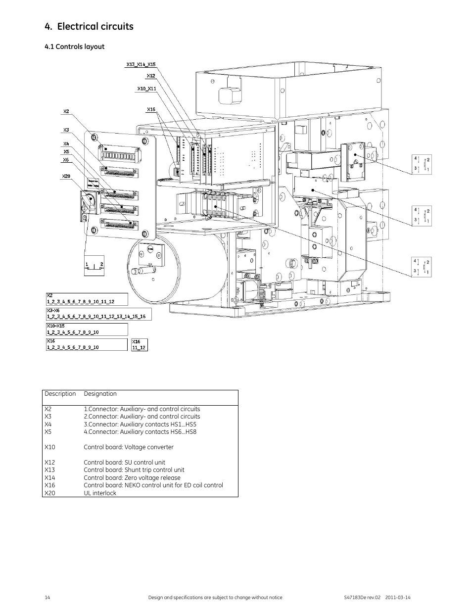 Electrical circuits | GE Industrial Solutions GERAPID 2508, 4008, 5008, 6008 WITH ARC CHUTE 1X2 User Manual | Page 14 / 60