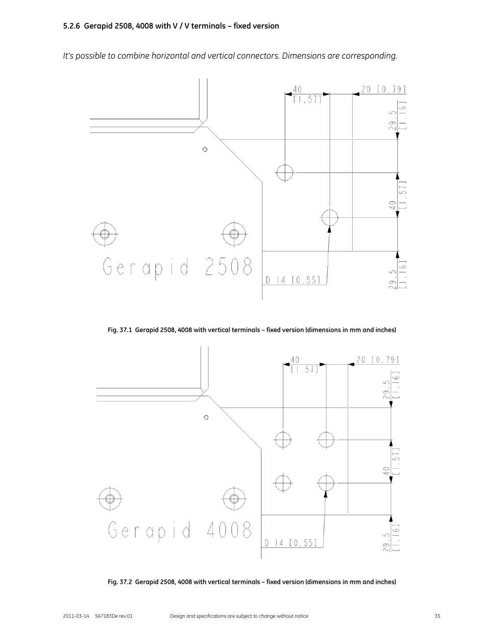 GE Industrial Solutions GERAPID 2508, 4008, 5008, 6008 WITH ARC CHUTE 1X2 User Manual | Page 35 / 60
