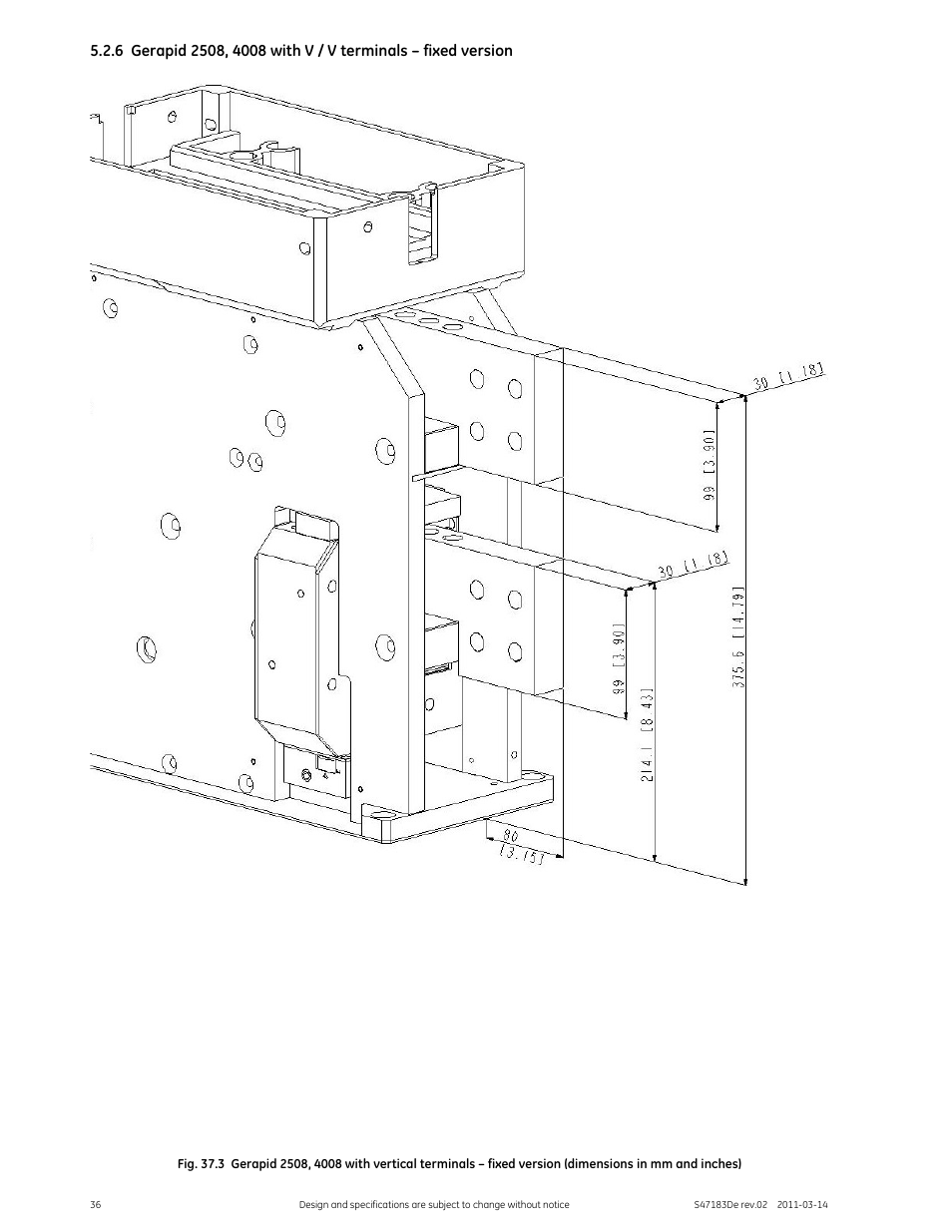 GE Industrial Solutions GERAPID 2508, 4008, 5008, 6008 WITH ARC CHUTE 1X2 User Manual | Page 36 / 60