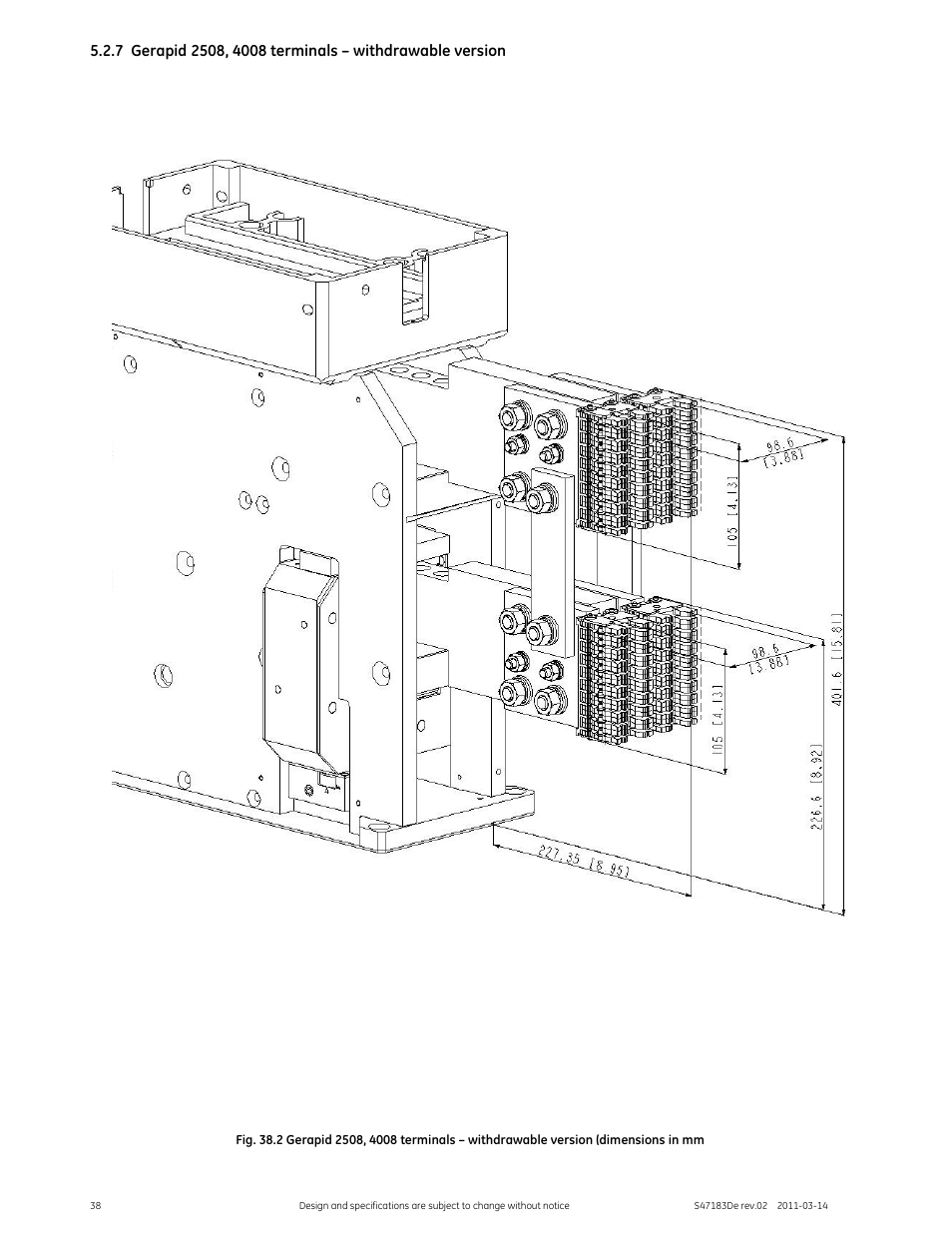 GE Industrial Solutions GERAPID 2508, 4008, 5008, 6008 WITH ARC CHUTE 1X2 User Manual | Page 38 / 60