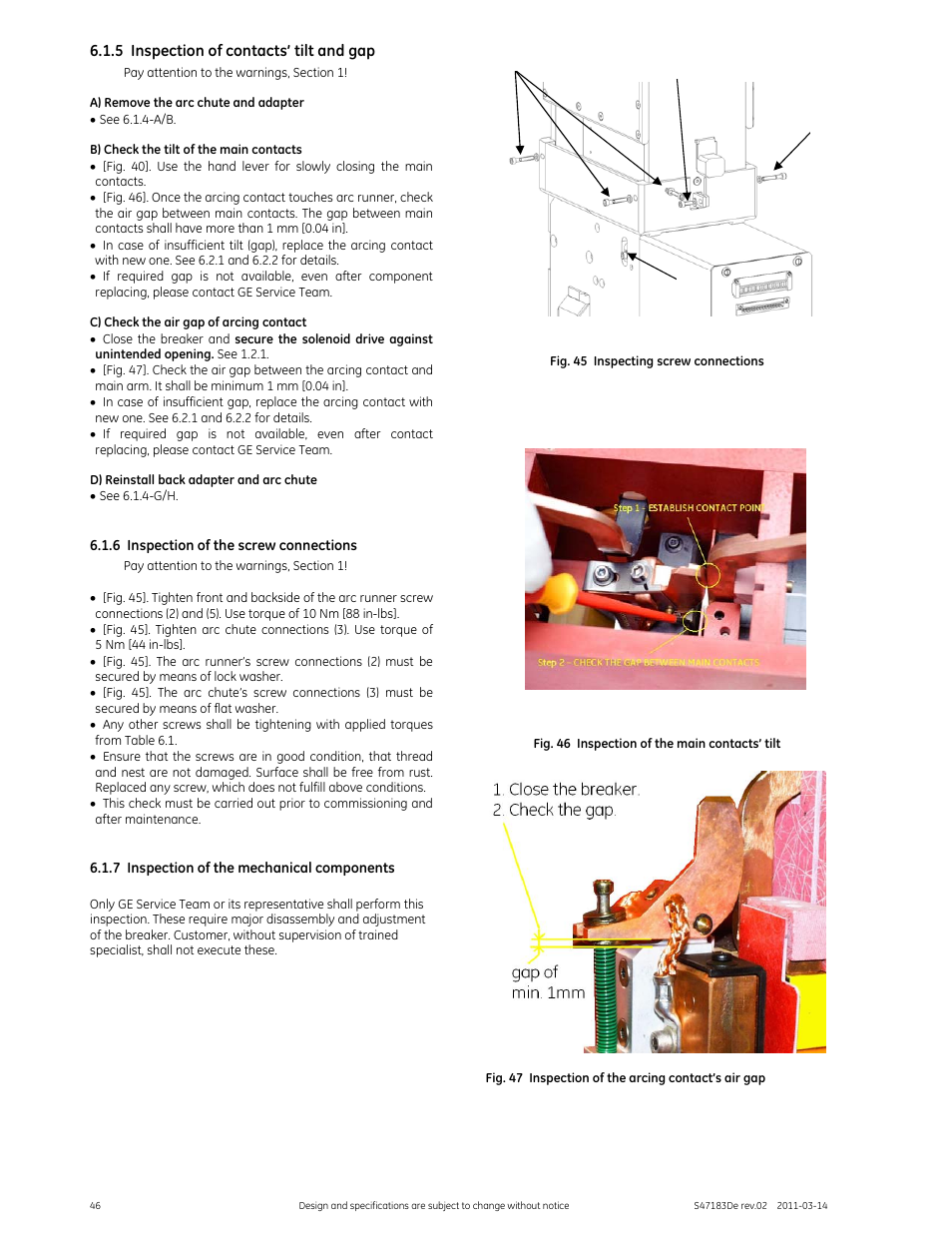 GE Industrial Solutions GERAPID 2508, 4008, 5008, 6008 WITH ARC CHUTE 1X2 User Manual | Page 46 / 60