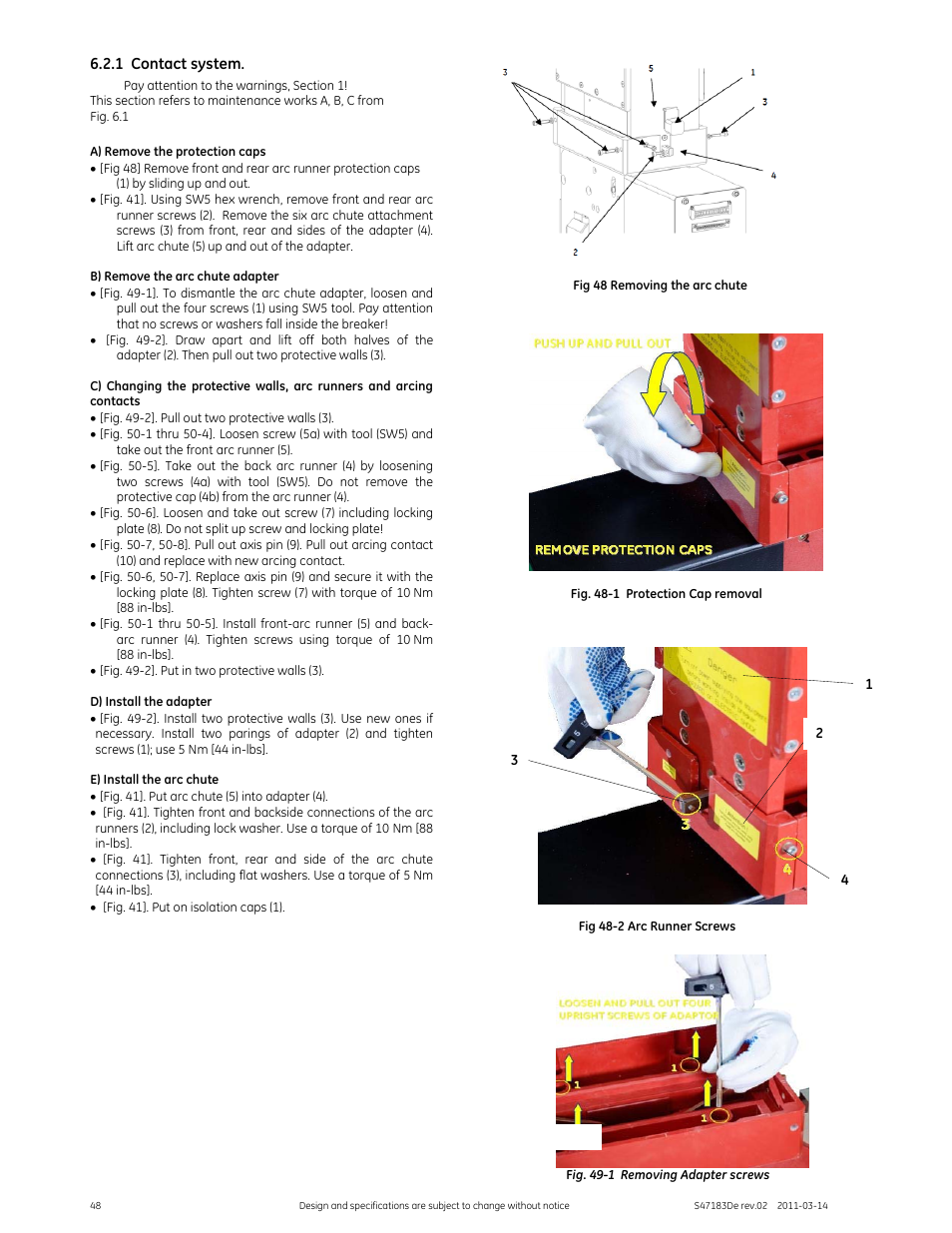 GE Industrial Solutions GERAPID 2508, 4008, 5008, 6008 WITH ARC CHUTE 1X2 User Manual | Page 48 / 60
