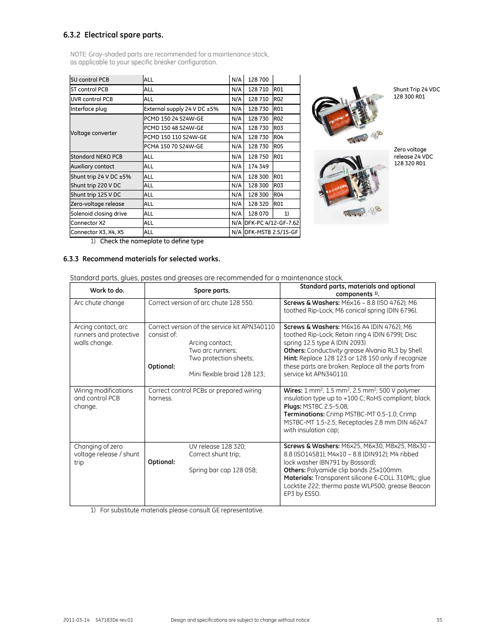 GE Industrial Solutions GERAPID 2508, 4008, 5008, 6008 WITH ARC CHUTE 1X2 User Manual | Page 55 / 60