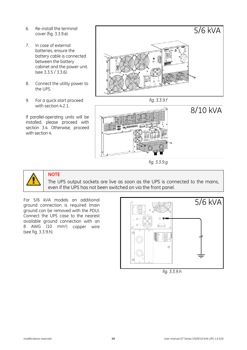 5/6 kva | GE Industrial Solutions Digital Energy GT Series UPS 5_6_8_10 kVA User Manual | Page 19 / 41