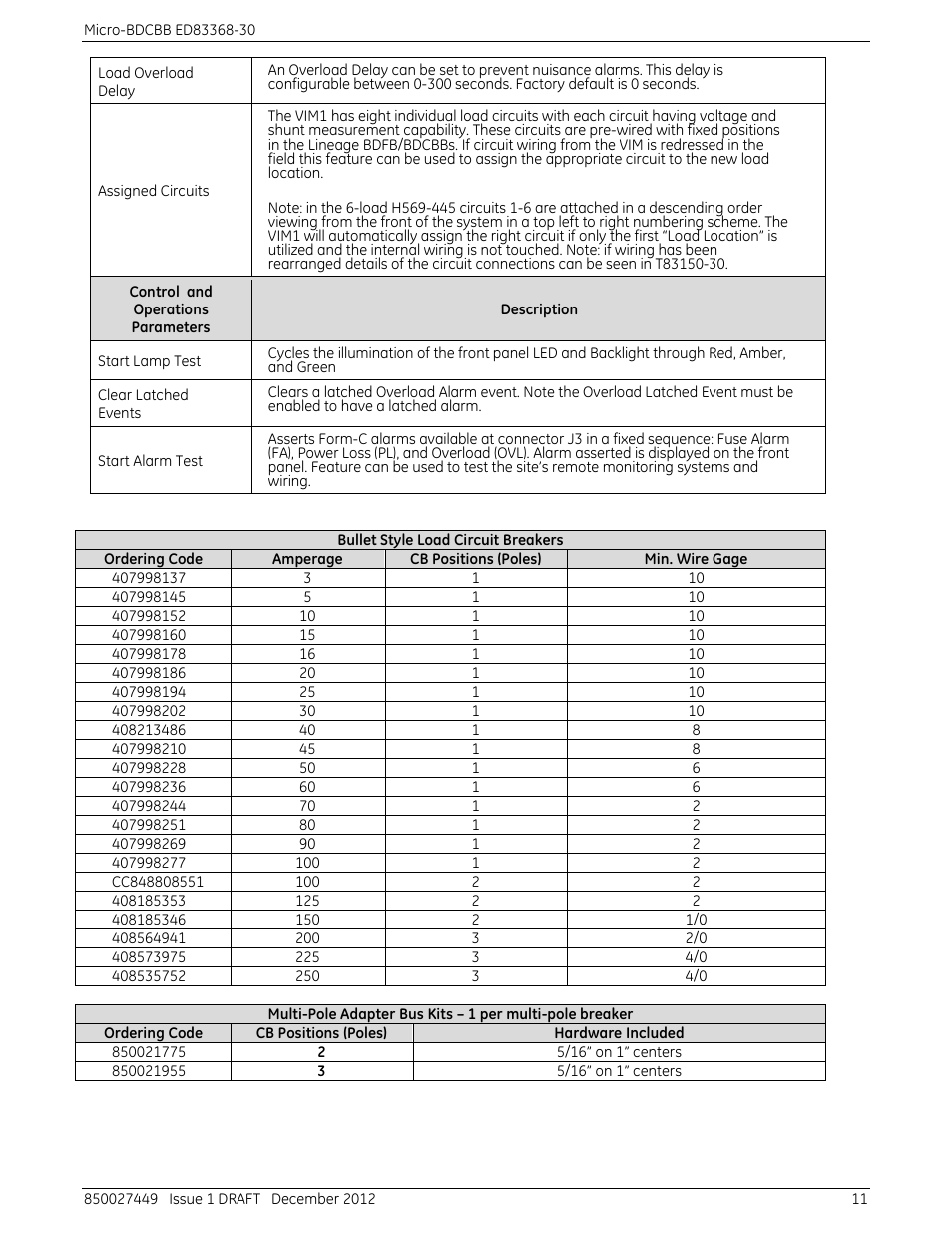 GE Industrial Solutions Mini-BDFB User Manual | Page 11 / 12