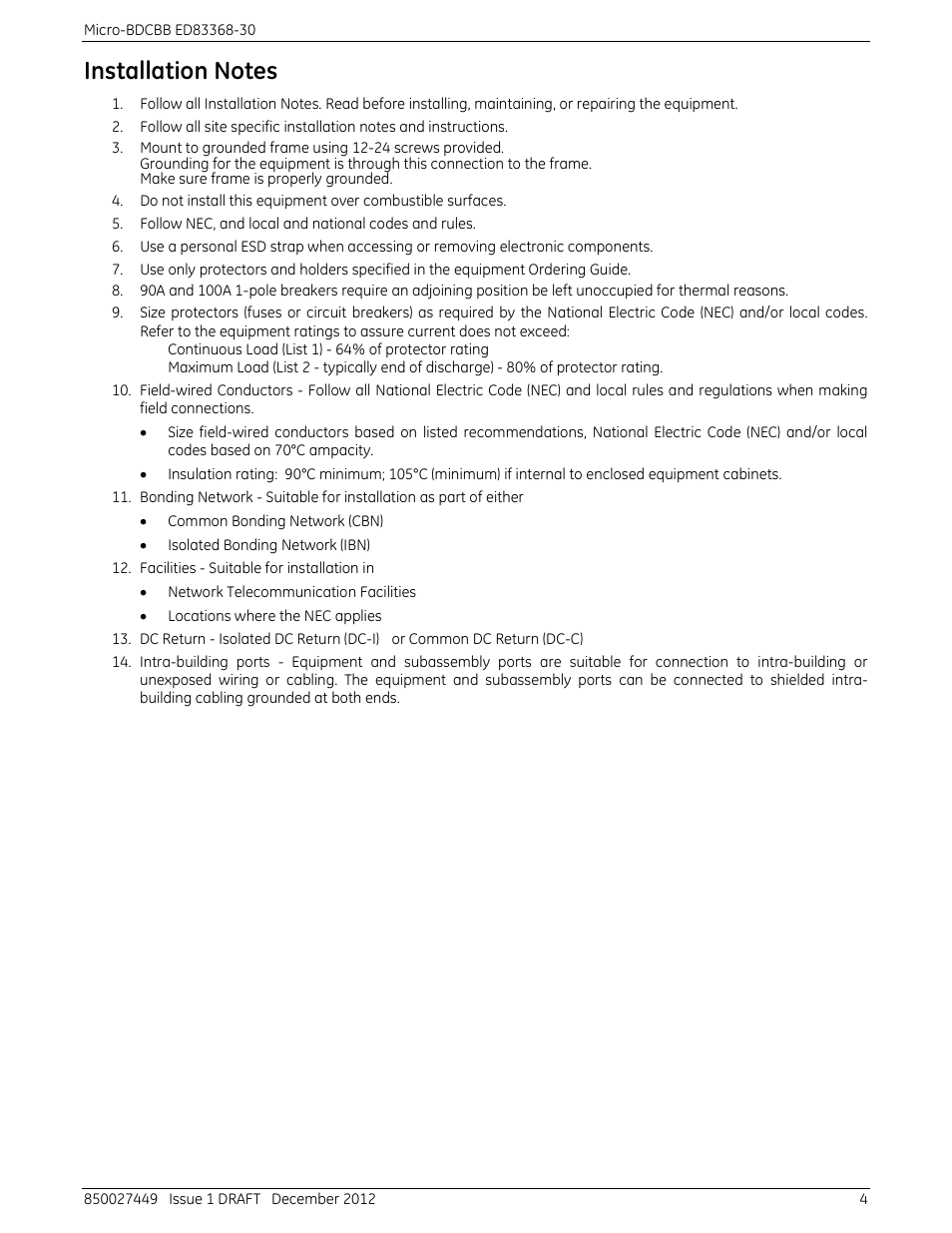 GE Industrial Solutions Mini-BDFB User Manual | Page 4 / 12