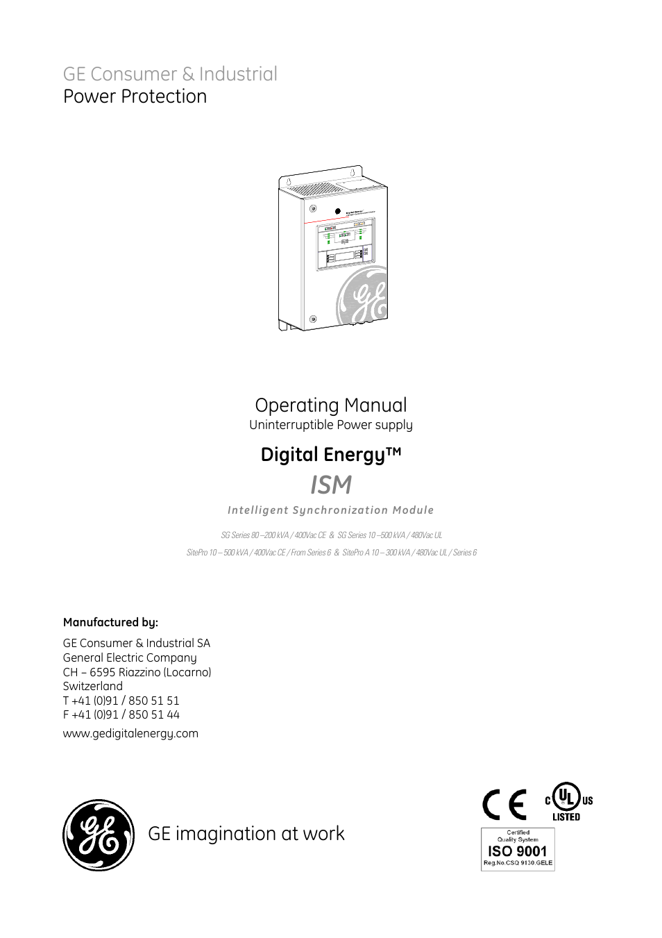 GE Industrial Solutions ISM User Manual | 34 pages