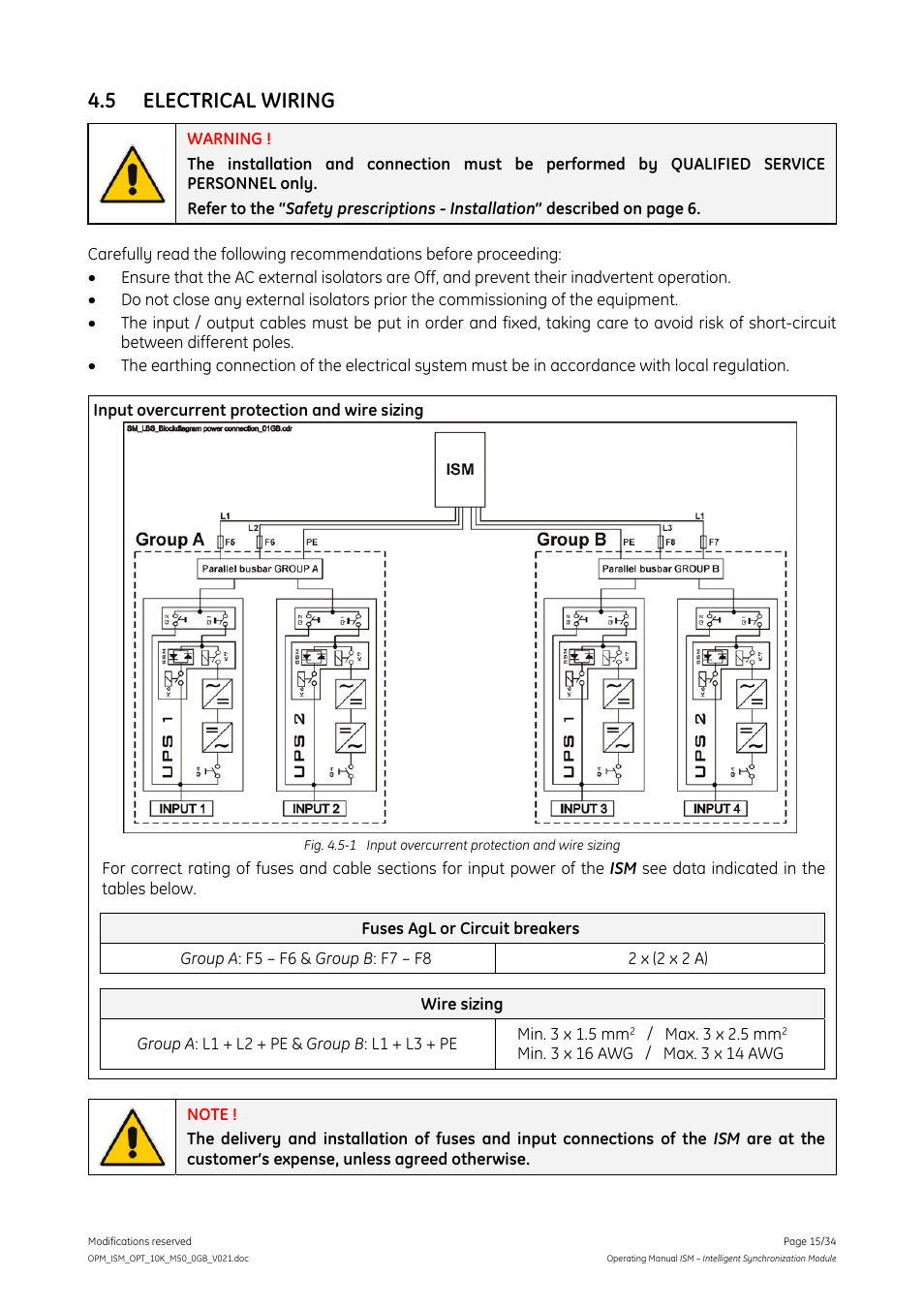 5 electrical wiring | GE Industrial Solutions ISM User Manual | Page 15 / 34