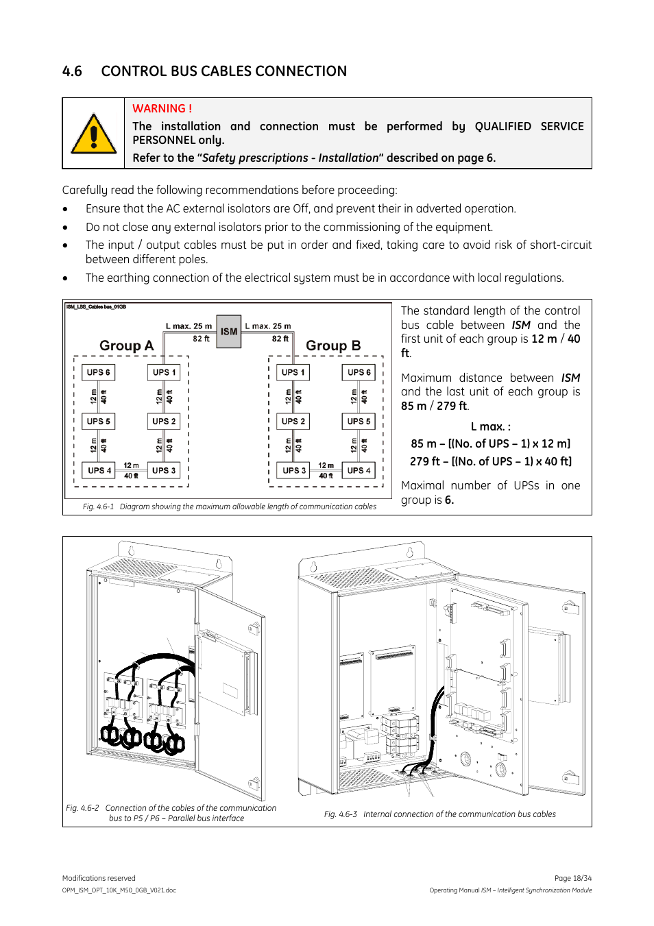 6 control bus cables connection, Maximal number of upss in one group is 6 | GE Industrial Solutions ISM User Manual | Page 18 / 34