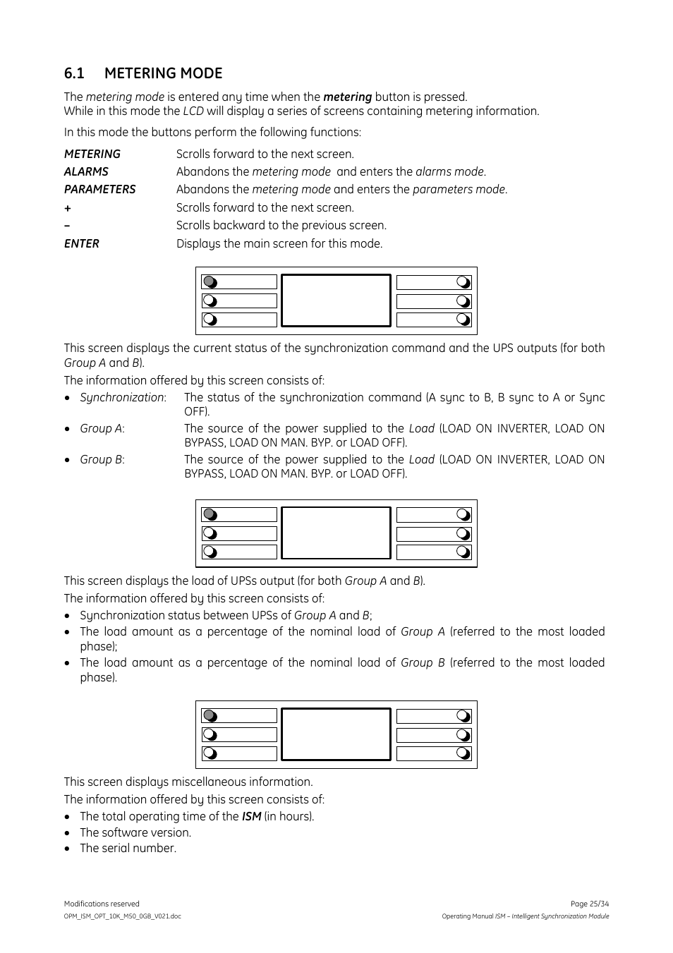 1 metering mode | GE Industrial Solutions ISM User Manual | Page 25 / 34