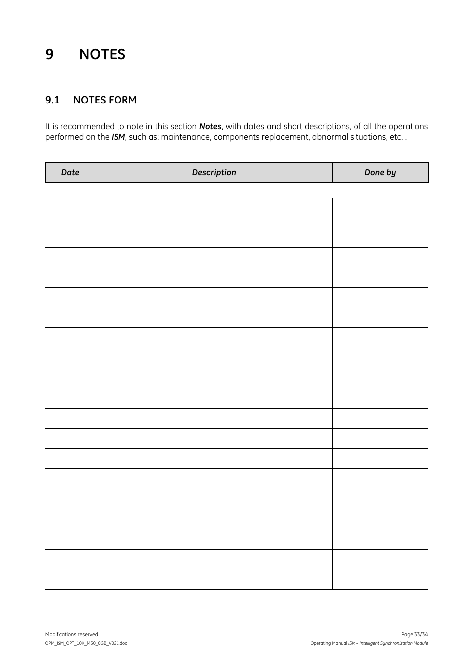 GE Industrial Solutions ISM User Manual | Page 33 / 34