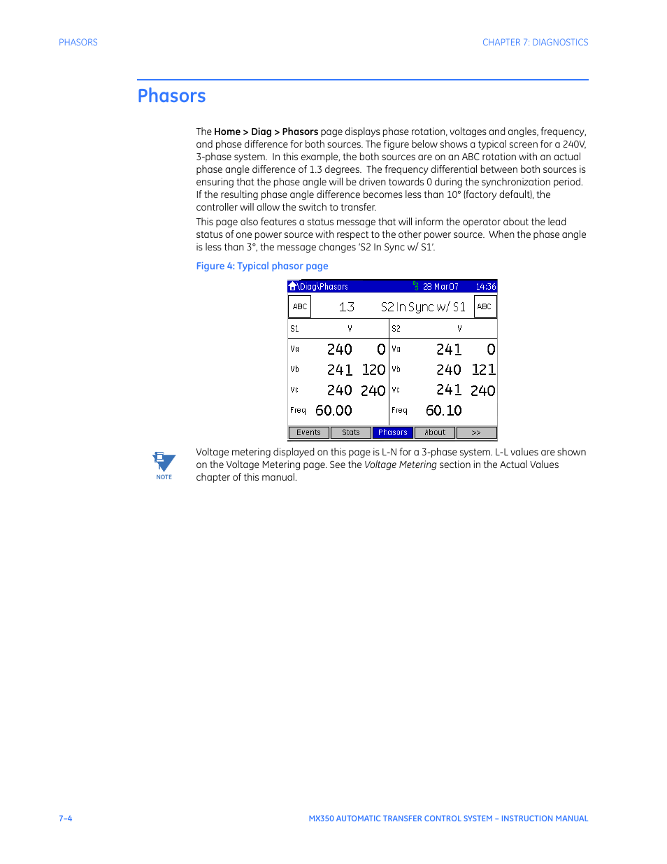 Phasors, Phasors - 4 | GE Industrial Solutions MX350 Instruction manual User Manual | Page 104 / 114