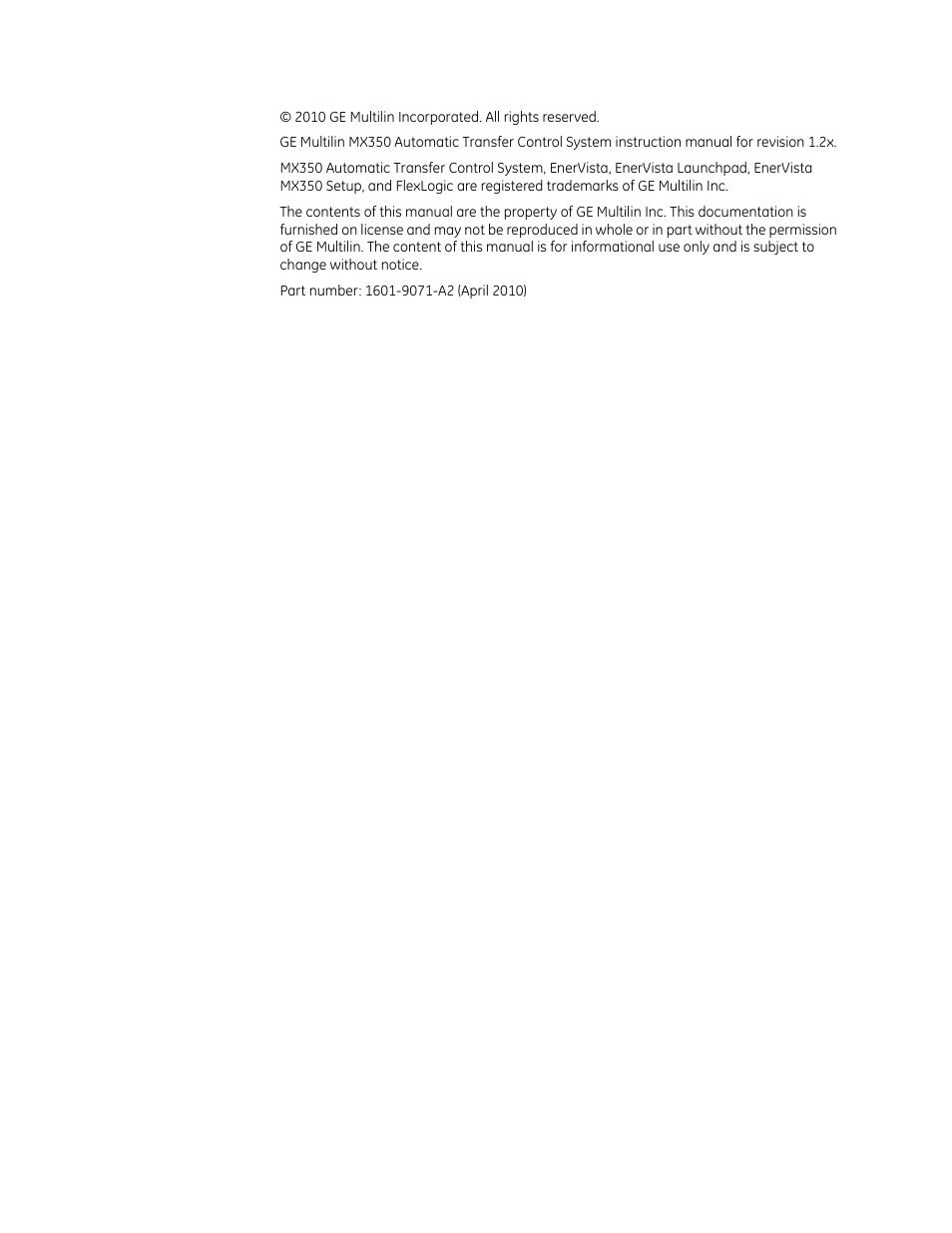GE Industrial Solutions MX350 Instruction manual User Manual | Page 2 / 114