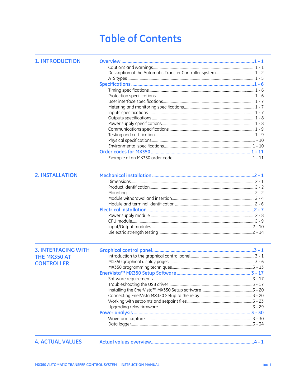 GE Industrial Solutions MX350 Instruction manual User Manual | Page 3 / 114