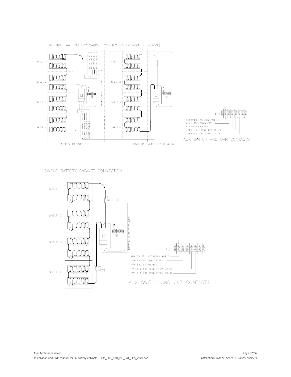 GE Industrial Solutions SG Series UL LISTED BATTERY CABINETS User Manual | Page 26 / 36