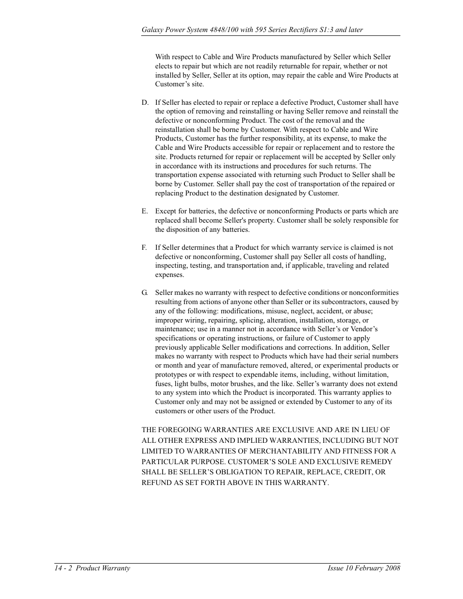 GE Industrial Solutions GPS 4848_100 Users Guide (single rectifier shelf) User Manual | Page 106 / 106