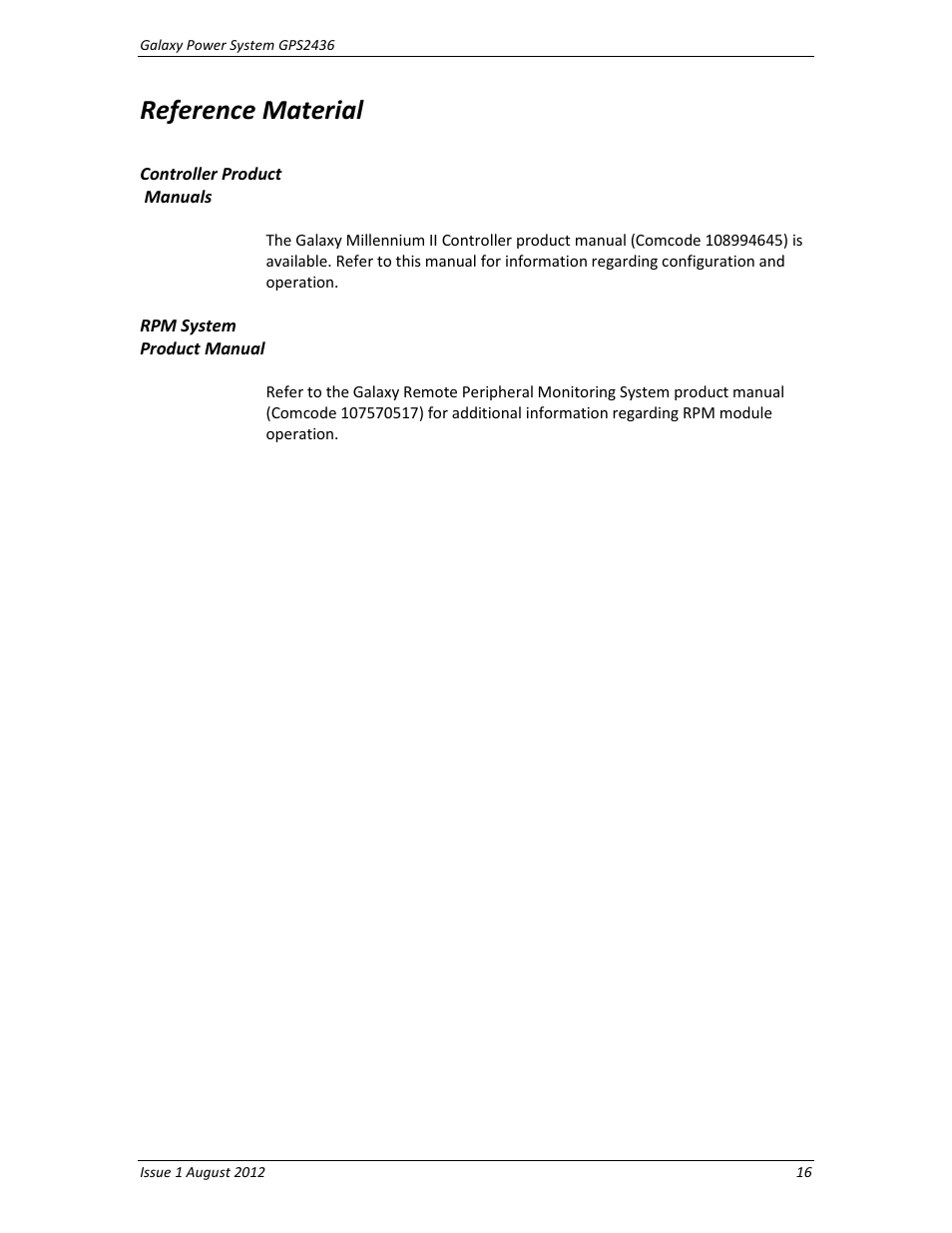 Reference material | GE Industrial Solutions GPS2436 User Manual | Page 16 / 97