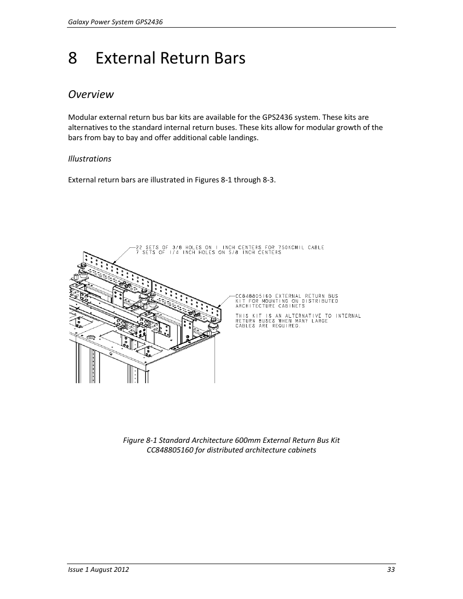 8 external return bars, Overview, Illustrations | External return bars | GE Industrial Solutions GPS2436 User Manual | Page 33 / 97