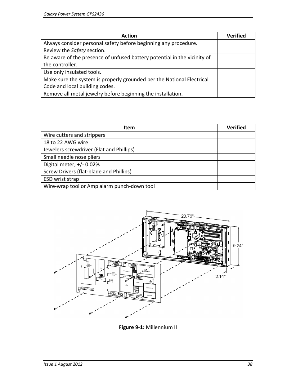 Safety, Installation materials | GE Industrial Solutions GPS2436 User Manual | Page 38 / 97
