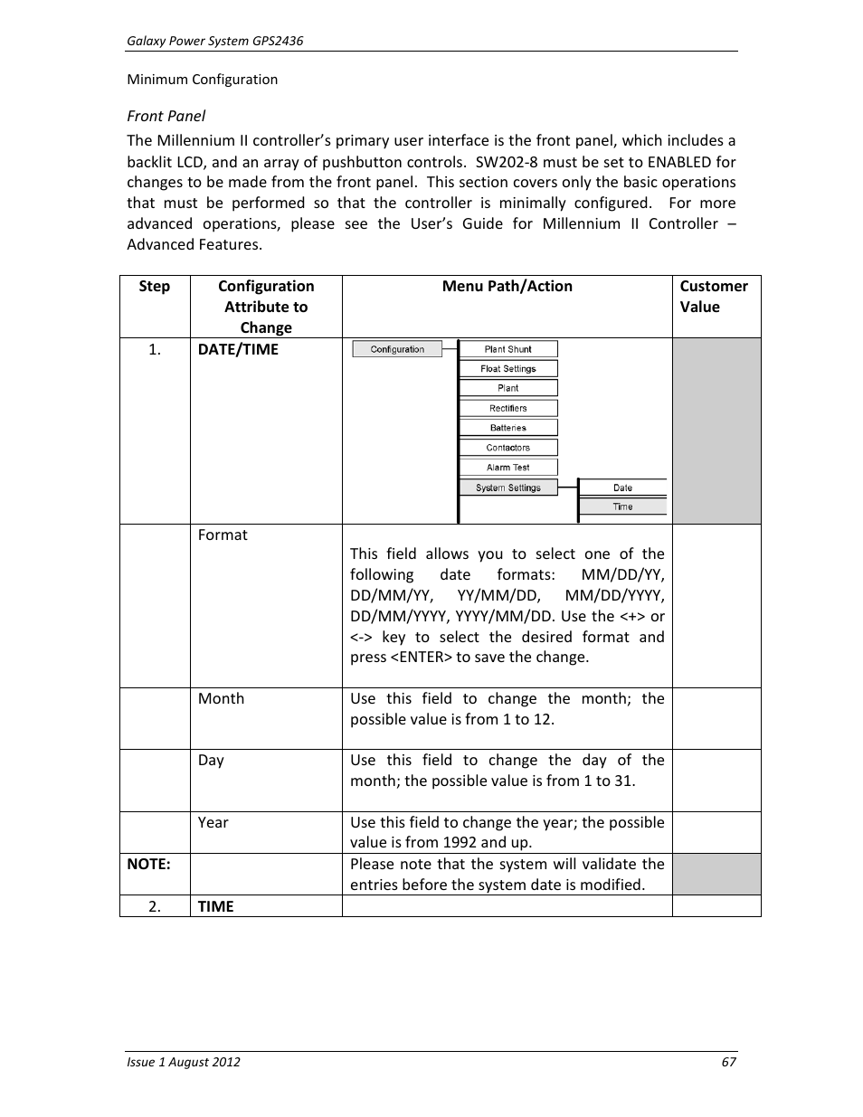 Front panel | GE Industrial Solutions GPS2436 User Manual | Page 67 / 97