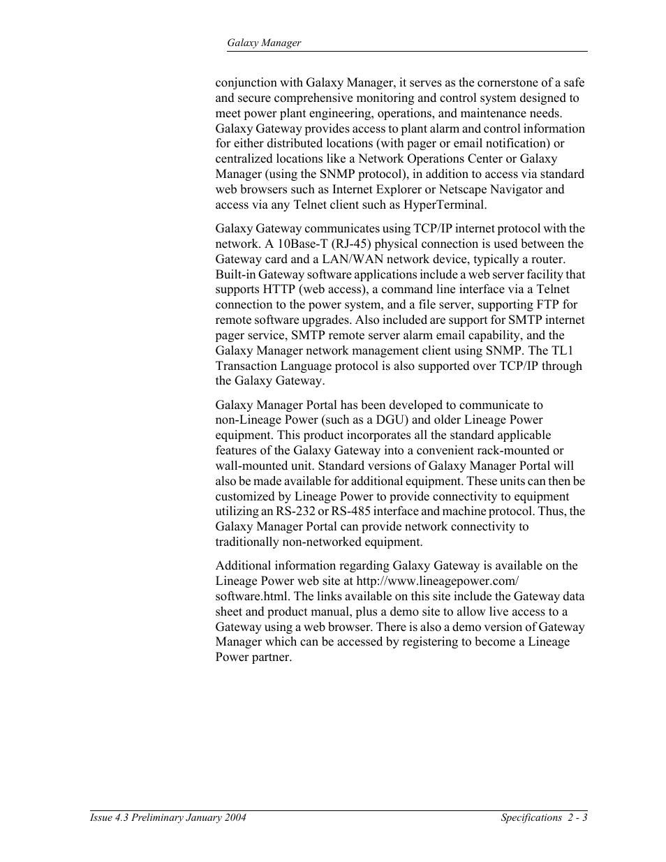GE Industrial Solutions Galaxy Manager User Manual | Page 13 / 34