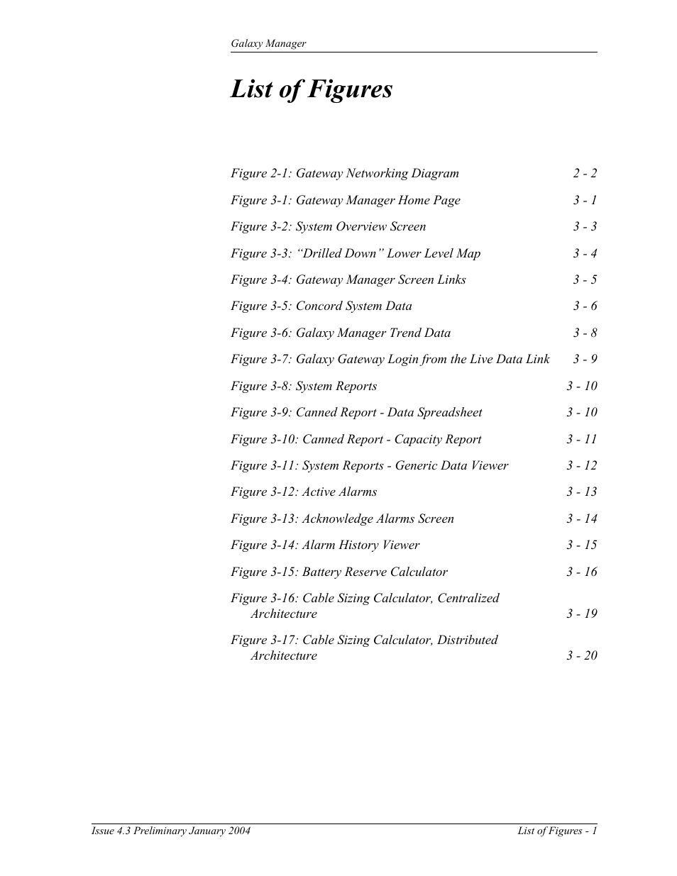 List of figures | GE Industrial Solutions Galaxy Manager User Manual | Page 7 / 34