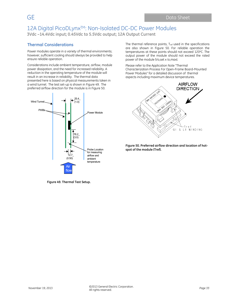 12a digital picodlynx, Non-isolated dc-dc power modules, Data sheet | GE Industrial Solutions 12A Digital PicoDLynx User Manual | Page 33 / 40
