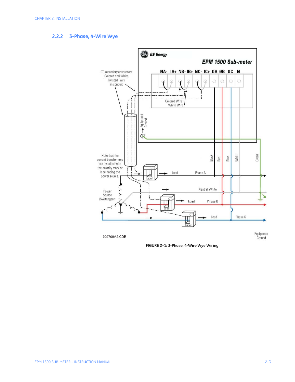 2 3-phase, 4-wire wye, Hase | GE Industrial Solutions EPM1500 Single Point Submetering System User Manual | Page 13 / 52