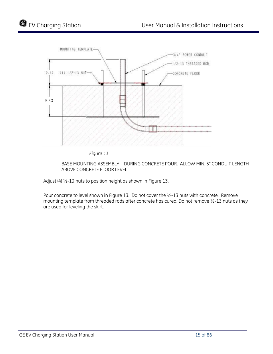 Ev charging station, User manual & installation instructions | GE Industrial Solutions NEMA EVSE CHARGING STATION User Manual | Page 15 / 86