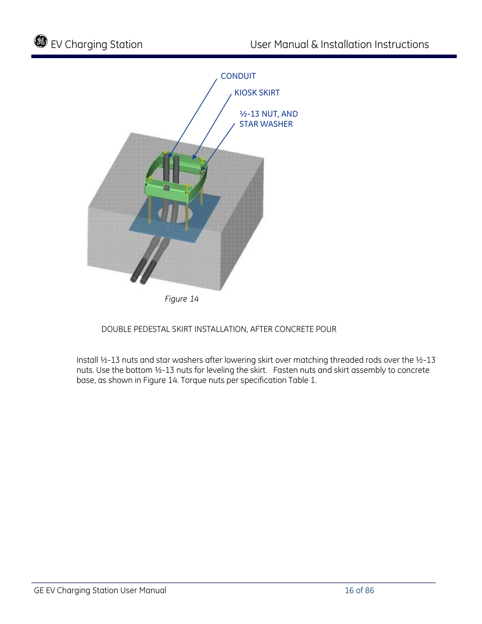 Ev charging station, User manual & installation instructions | GE Industrial Solutions NEMA EVSE CHARGING STATION User Manual | Page 16 / 86